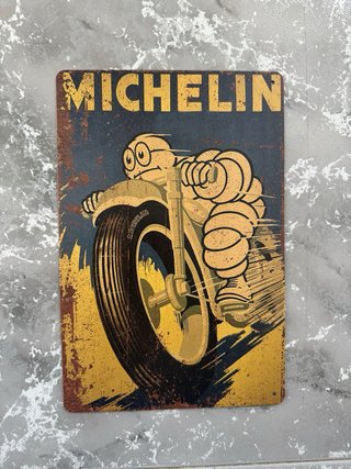 Placa chapa Metálica Michelin Bibendum Moto