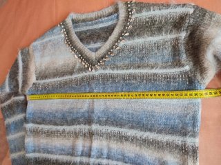 Jersey mujer rayas adornos cuello