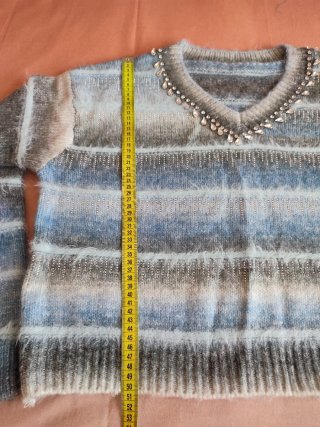 Jersey mujer rayas adornos cuello