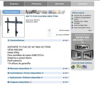 Soporte TV pared TITAN fijo
