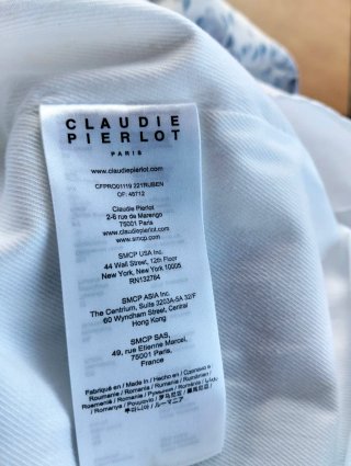 Vestido Claudie Pierlot floral azul y blanco