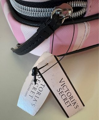 Neceser Victoria's Secret Rayas Rosas y Plateado