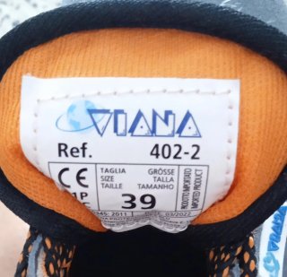 Zapatos de Seguridad VIANA Gris/Naranja Talla 39