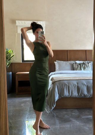 Vestido verde oliva nuevo con etiquetas