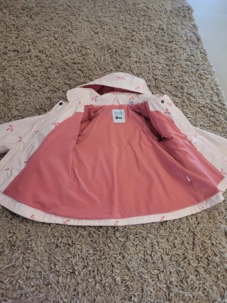 Abrigo impermeable niña rosa estampado 18 meses