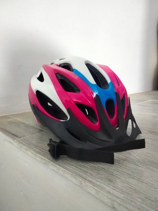 Casco Bici Niña Rosa y Blanco