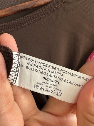 Camiseta Malla Manga Larga Marrón Chocolate Talla