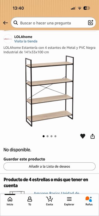 Estantería Industrial Negra y Madera