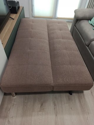 Sofá Cama Beige Tela