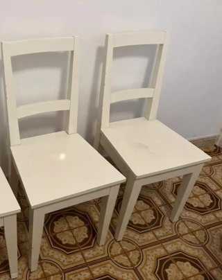 Mesa Comedor + 6 Sillas Blancas