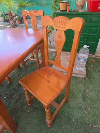 Mesa y 6 Sillas Provenzal Madera