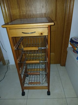 Carrito verdulero madera con ruedas