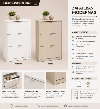 Zapatero Moderno Blanco