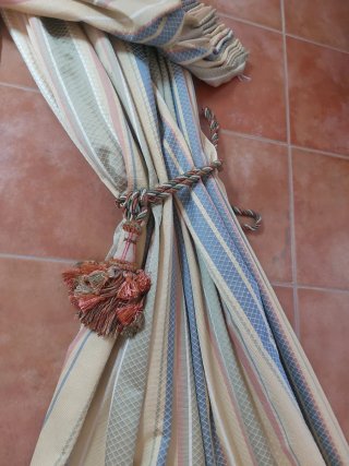 Conjunto 4 cortinas/visillos rayas