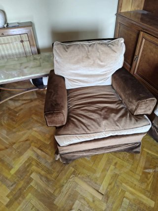 Conjunto Sofá 2+1+1 Tela Marrón Beige