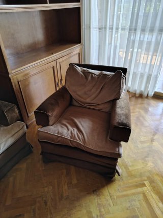 Conjunto Sofá 2+1+1 Tela Marrón Beige