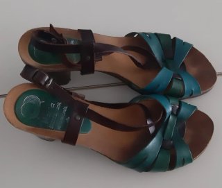 Sandalias Marila Marrón y Turquesa