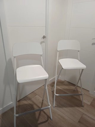 Sillas altas cocina plegables blancas
