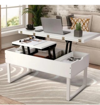 Mesa de centro elevable madera y metal