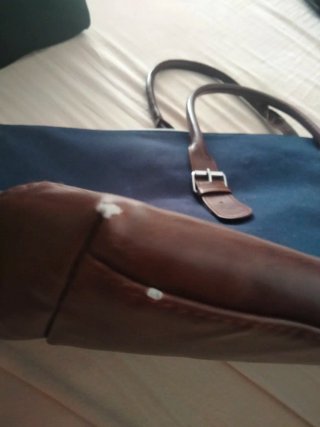 Bolsa de viaje Ralph Lauren azul y marrón