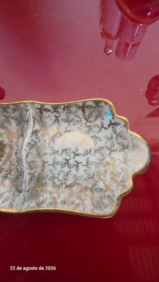 Antiguo Cenicero Porcelana Francesa Limoges
