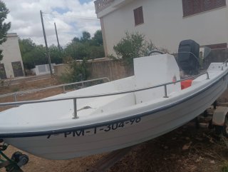 Barca fibra doble casco con motor y remolque