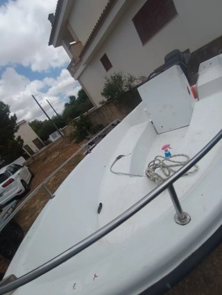 Barca fibra doble casco con motor y remolque