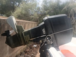Barca fibra doble casco con motor y remolque