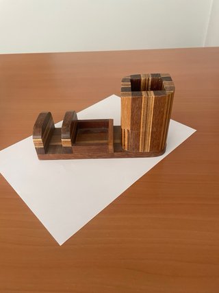 Organizador de escritorio madera artesanal