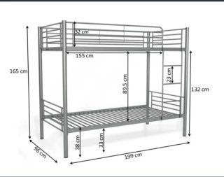 Letto a castello IKEA Grigio Metallizzato 90x200