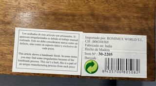 Perchero de madera con ganchos de cerámica