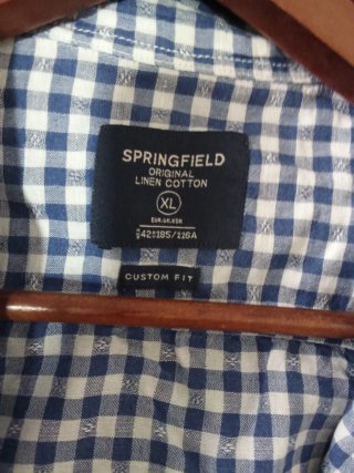 Camisa Springfield Cuadros Azul Talla XL
