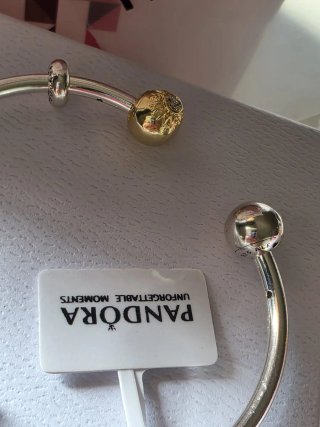 Pulsera Pandora  bitono 17cm con Medalla Sol y Lun