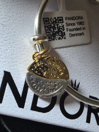 Pulsera Pandora  bitono 17cm con Medalla Sol y Lun