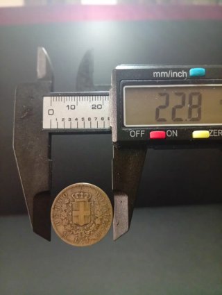 1 Lira Stemma 1867 Zecca Milano Autentica