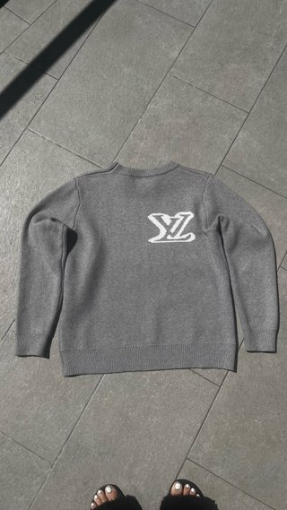 Maglione Louis Vuitton Grigio Logo LV