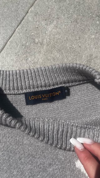 Maglione Louis Vuitton Grigio Logo LV