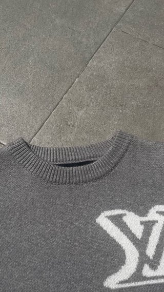 Maglione Louis Vuitton Grigio Logo LV