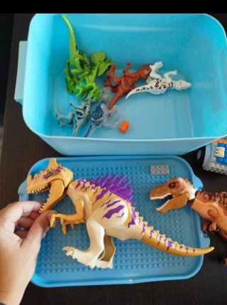 Lote piezas construcción dinosaurios y más