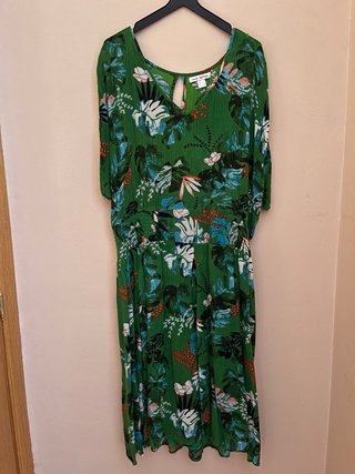 Vestido mujer estampado floral verde