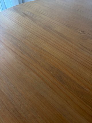 Mesa redonda madera maciza y metal