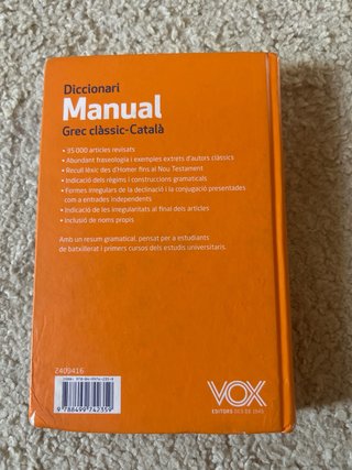 Diccionari manual grec clàssic-català amb un ap...
