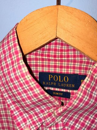 Camisa Polo Ralph Lauren cuadros roja vintage slim