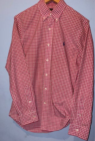 Camisa Polo Ralph Lauren cuadros roja vintage slim
