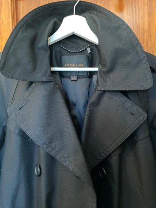 Gabardina Coach Negra Mujer