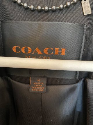 Gabardina Coach Negra Mujer
