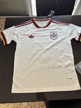 Camiseta España 2 estrellas Talla S blanca