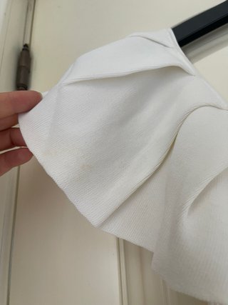 Top Fórmula Joven blanco volantes talla M NUEVO