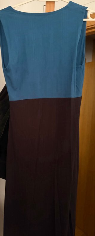 Vestido Sfera largo marrón y azul