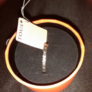 Anillo Tous Plata Ónix Talla 18 Sin Usar